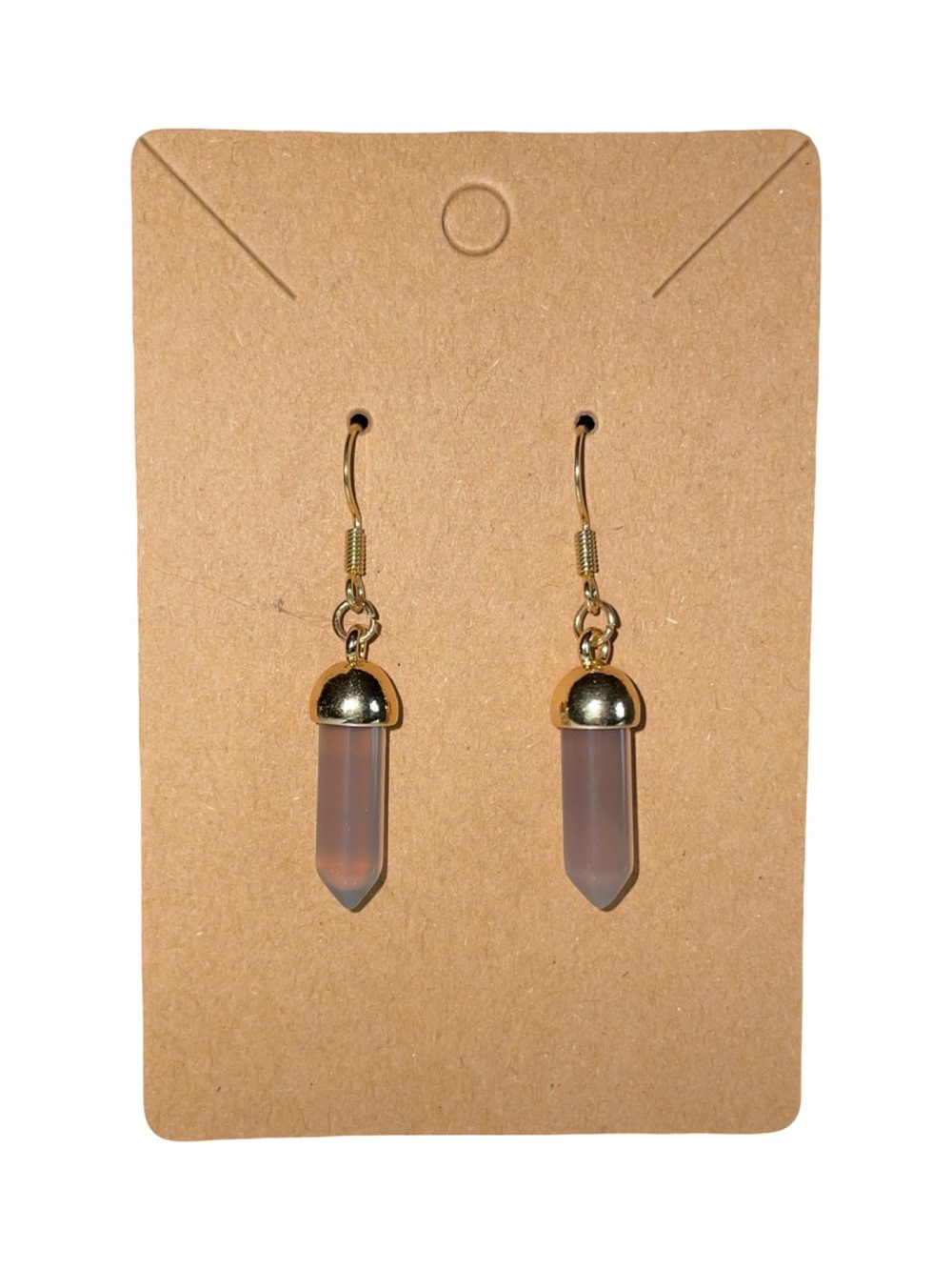 Handmade Dyed Agate Prism Crystal Pendant Earrings